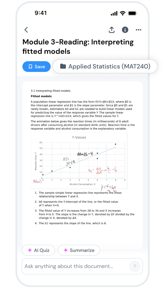 Interactive document viewer with AI tools